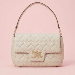 💕 [VALENTINE] NWT Juicy Couture Bling Heart Embodied Cream/Beige Handbag‎